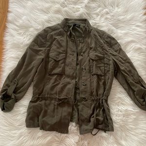 White House Black Market green utility jacket
